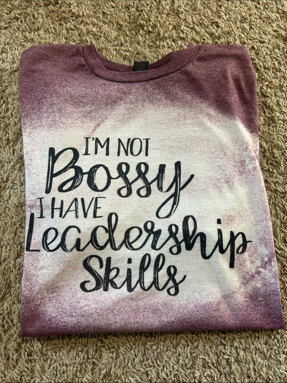 Gildan Purple Graphic Tee with Leadership Script